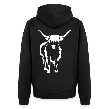 Cow cows beef farmer farmer silhouette gift - Unisex Premium Organic Zip Hoodie - black - Back - Nico (187cm)