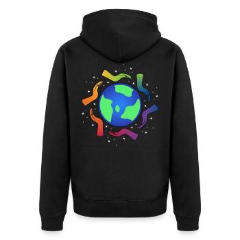 Tolerance Hands Cohesion Cool Gift - Unisex Premium Organic Zip Hoodie - black - Back - Nico (187cm)