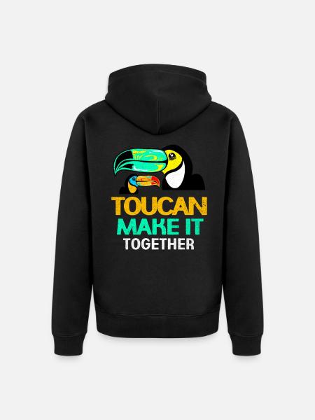 Toucan - Unisex Premium Organic Zip Hoodie - black