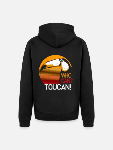 Toucan - Unisex Premium Organic Zip Hoodie - black