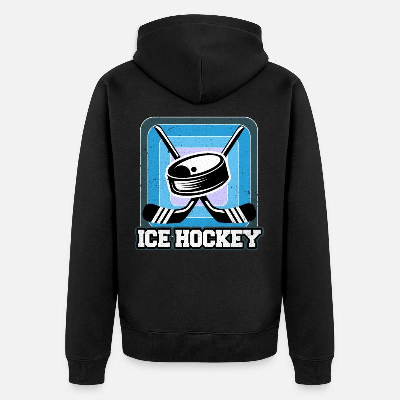 Hockey sur glace - Veste à capuche bio Premium Unisexe - noir