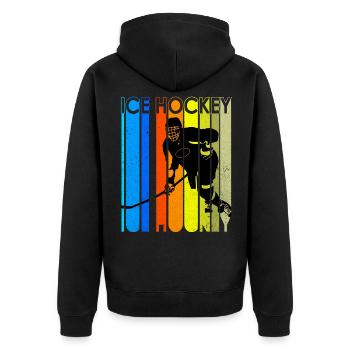 Hockey sur glace - Veste à capuche bio Premium Unisexe - noir - Dos - Nico (187cm)