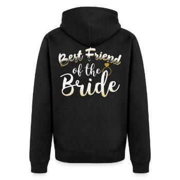 Meilleure amie de la mariée mariage cadeau JGA - Veste à capuche bio Premium Unisexe - noir - Dos - Nico (187cm)