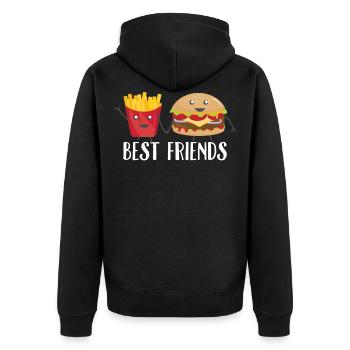 Les meilleurs amis Burger Frite Foodie cadeau - Veste à capuche bio Premium Unisexe - noir - Dos - Nico (187cm)