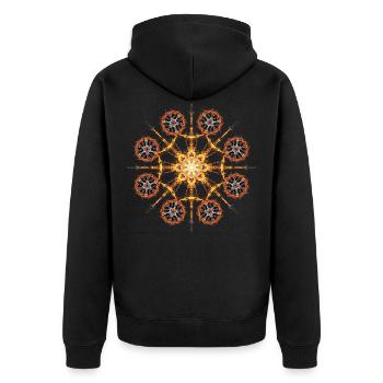 Fireballs - Unisex Premium Bio Zip Hoodie - Schwarz - Hinten - Nico (187cm)