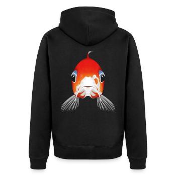Koi Fish - Unisex Premium Bio Zip Hoodie - Schwarz - Hinten - Nico (187cm)