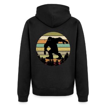Bigfoot - Unisex Premium Bio Zip Hoodie - Schwarz - Hinten - Nico (187cm)