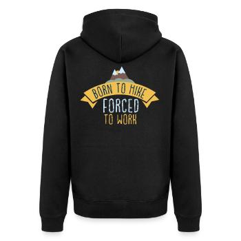 Wandern Geboren Arbeiten Berge Geschenk - Unisex Premium Bio Zip Hoodie - Schwarz - Hinten - Nico (187cm)