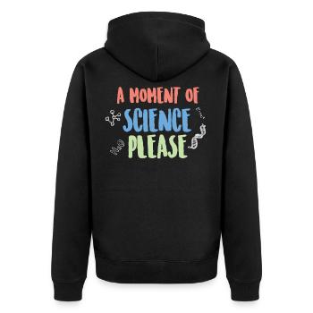 Wissenschaft Moment Science - Unisex Premium Organic Zip Hoodie - black - Back - Nico (187cm)