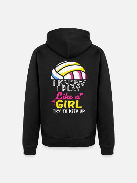 Volleyball - Unisex Premium Bio Zip Hoodie - Schwarz