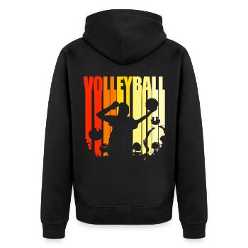 Volleyball Team Set Volley Beach Volleyballer Ball - Unisex Premium Bio Zip Hoodie - Schwarz - Hinten - Nico (187cm)