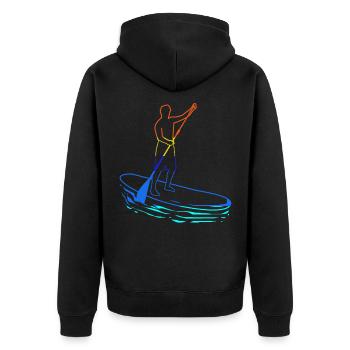 Stand Up Paddling SUP Paddle Paddle Paddle - Unisex Premium Organic Zip Hoodie - black - Back - Nico (187cm)