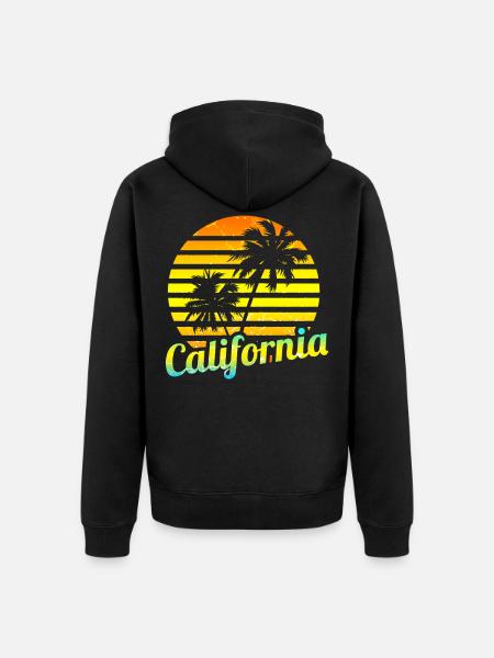 Kalifornien - Unisex Premium Bio Zip Hoodie - Schwarz