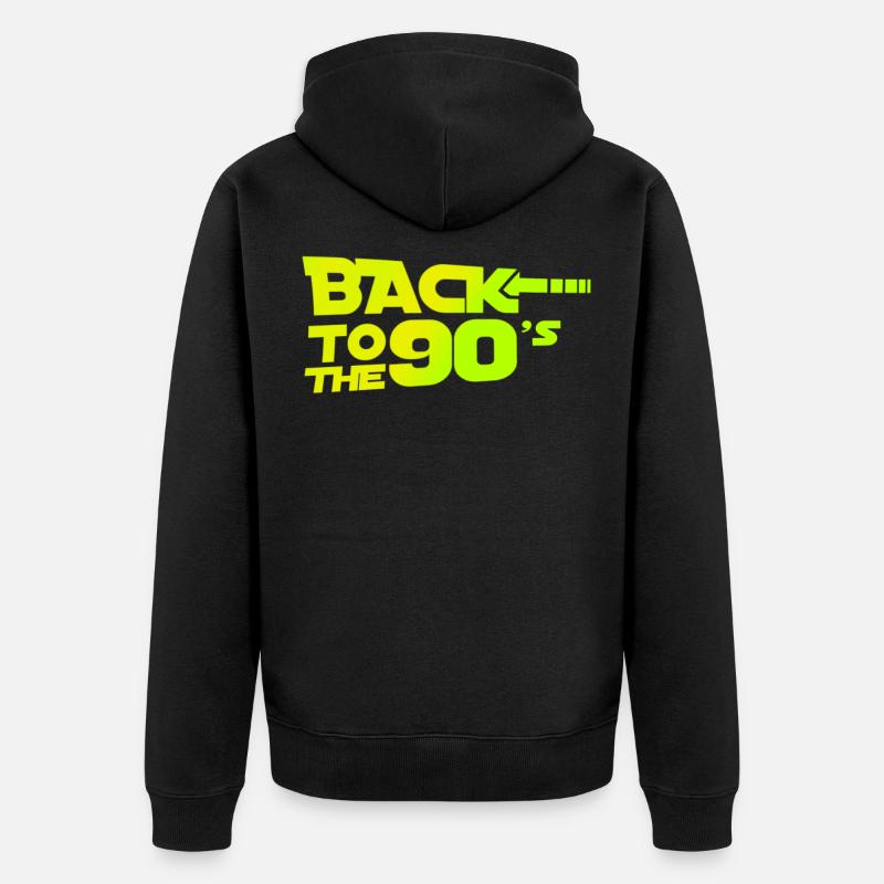 Back To The 90s - Unisex Premium Bio Zip Hoodie - Schwarz