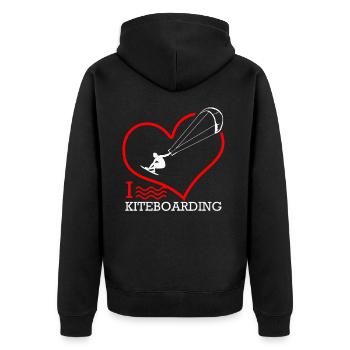 Kiteboard - Unisex Premium Bio Zip Hoodie - Schwarz - Hinten - Nico (187cm)