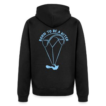 Kiteboard - Unisex Premium Bio Zip Hoodie - Schwarz - Hinten - Nico (187cm)