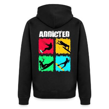 Kiteboard Kite kite-kite-cadeau kite-surf - Veste à capuche bio Premium Unisexe - noir - Dos - Nico (187cm)