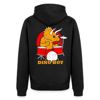 Tambours de dinosaures - Veste à capuche bio Premium Unisexe - noir - Dos - Nico (187cm)