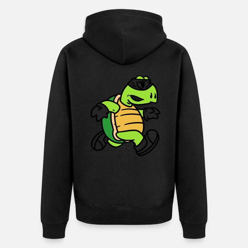 Turtle thief, Schildkröten Räuber - Unisex Premium Bio Zip Hoodie - Schwarz