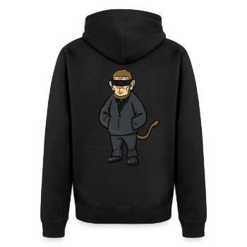 Voleur Leader Singe, Singe - Veste à capuche bio Premium Unisexe - noir - Dos - Nico (187cm)