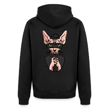 Cat Robber, Cat Robber - Unisex Premium Organic Zip Hoodie - black - Back - Nico (187cm)
