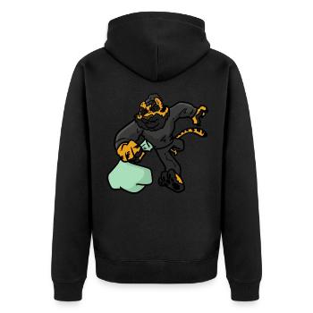 Voleur Tigre, Tiger Raider - Veste à capuche bio Premium Unisexe - noir - Dos - Nico (187cm)
