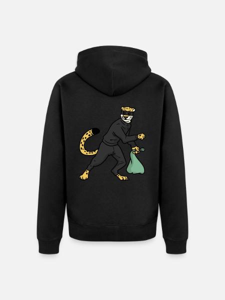 Robber Jaguar, Jaguar thief - Unisex Premium Organic Zip Hoodie - black