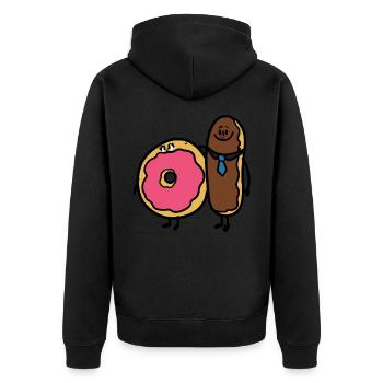 Perfect Couple Donut - Unisex Premium Bio Zip Hoodie - Schwarz - Hinten - Nico (187cm)