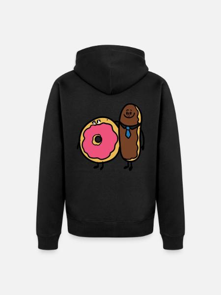 Perfect Couple Donut - Unisex Premium Bio Zip Hoodie - Schwarz