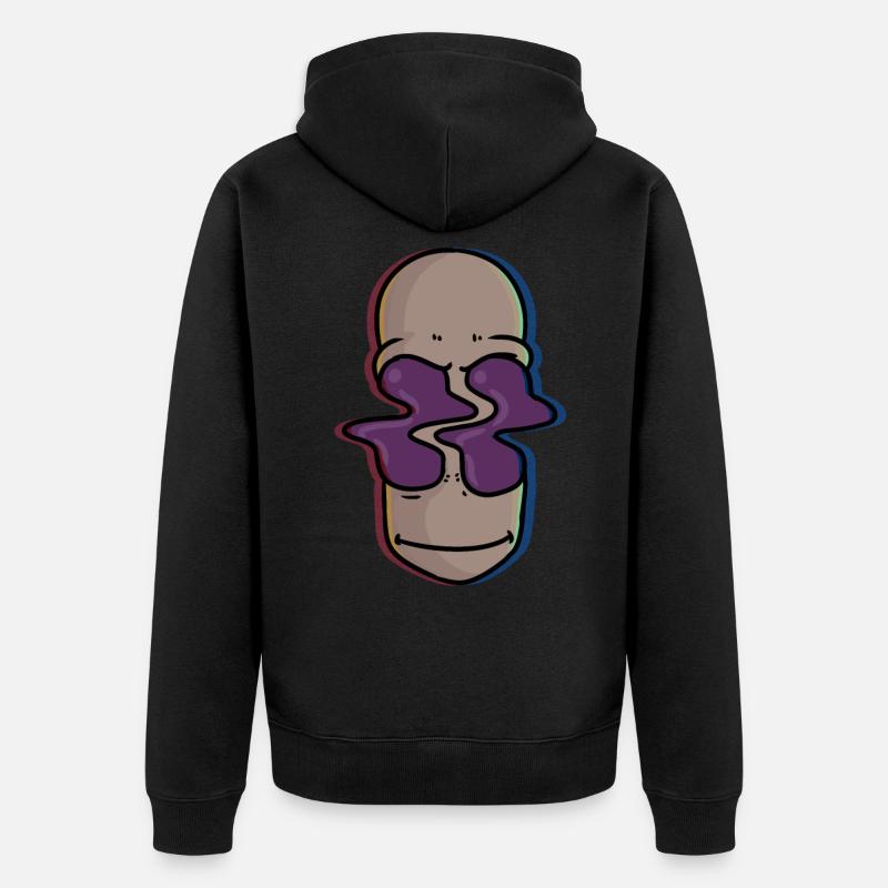 Psychedelic Alien - Unisex Premium Bio Zip Hoodie - Schwarz