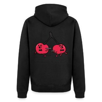 Cherry Waiters, cherry waiter - Unisex Premium Organic Zip Hoodie - black - Back - Nico (187cm)