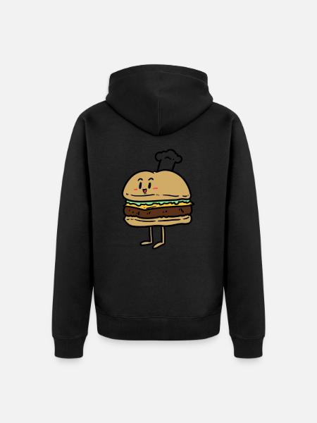 Body Builder bread croissant - Unisex Premium Organic Zip Hoodie - black