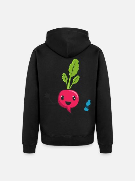 Beetroot with water, Rotebete - Unisex Premium Organic Zip Hoodie - black