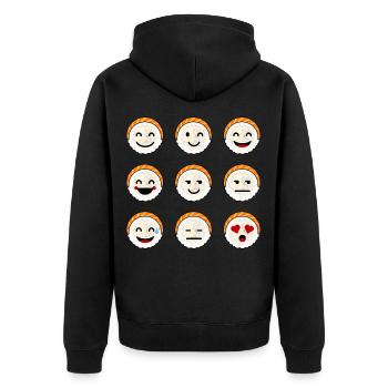 Sushi emotions - Unisex Premium Organic Zip Hoodie - black - Back - Nico (187cm)
