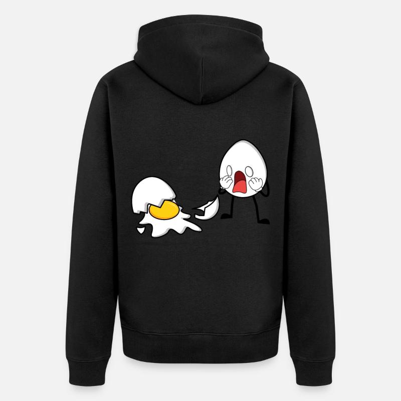 Un œuf vers le bas - Veste à capuche bio Premium Unisexe - noir