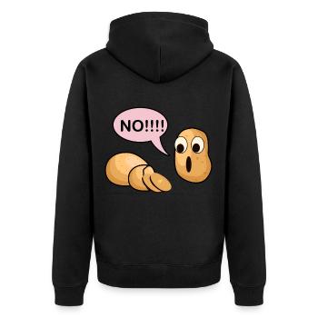 Shock Potato Kartoffel - Unisex Premium Bio Zip Hoodie - Schwarz - Hinten - Nico (187cm)