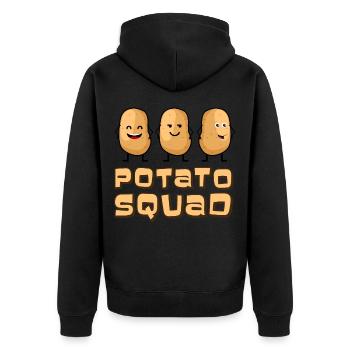 Potato Friends Potato - Unisex Premium Organic Zip Hoodie - black - Back - Nico (187cm)