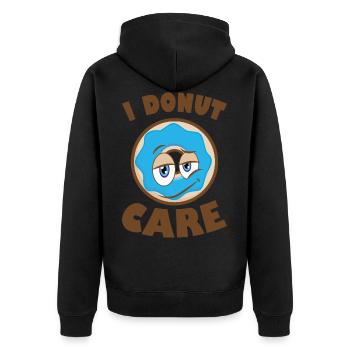i Donut Care - Unisex Premium Bio Zip Hoodie - Schwarz - Hinten - Nico (187cm)