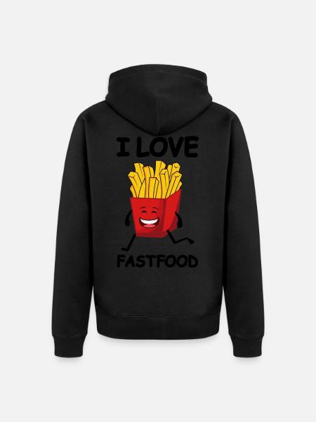 Fries fast food fries - Unisex Premium Organic Zip Hoodie - black