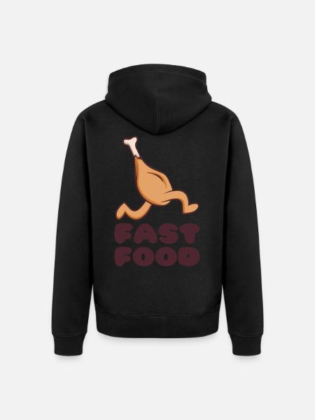 Fast Food - Unisex Premium Bio Zip Hoodie - Schwarz
