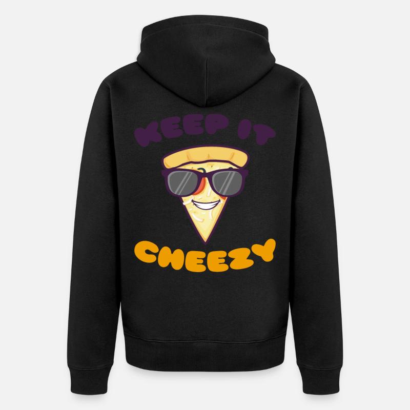 Keep it Cheezy - Unisex Premium Bio Zip Hoodie - Schwarz