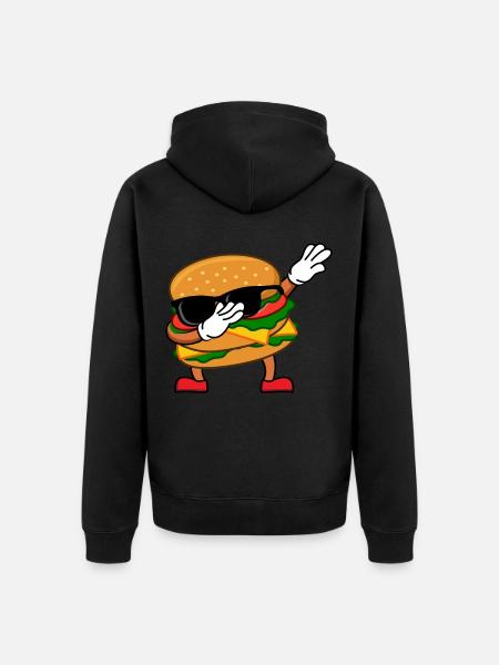 Dub burger - Unisex Premium Organic Zip Hoodie - black