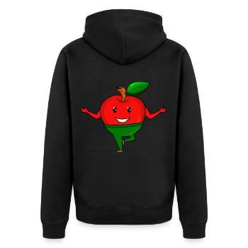 Yoga Apple apple - Unisex Premium Organic Zip Hoodie - black - Back - Nico (187cm)
