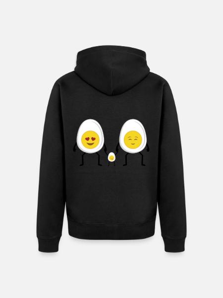 Egg Family Eggs Family - Unisex Premium Organic Zip Hoodie - black