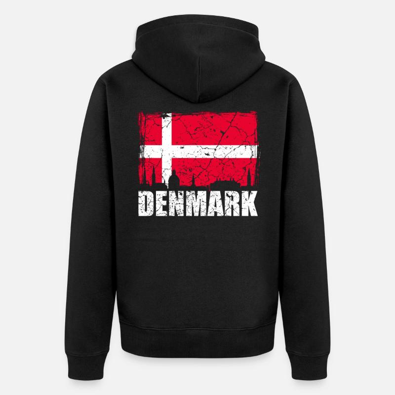 Drapeau du Danemark - Veste à capuche bio Premium Unisexe - noir