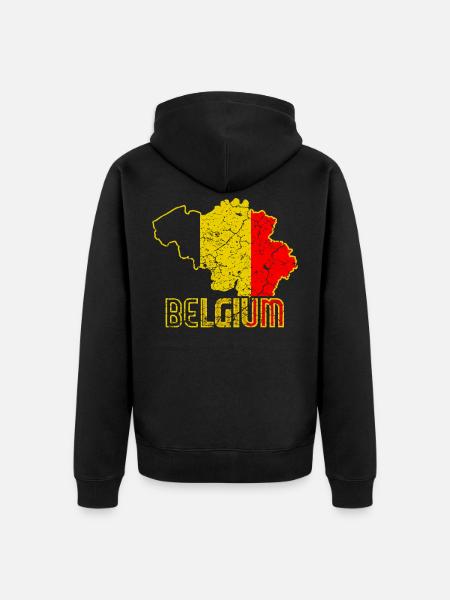 Belgium Retro - Unisex Premium Organic Zip Hoodie - black