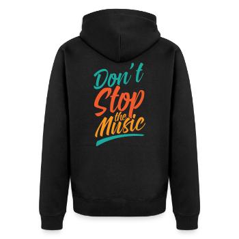 Musik Don't stop Music Cooles Geschenk - Unisex Premium Bio Zip Hoodie - Schwarz - Hinten - Nico (187cm)