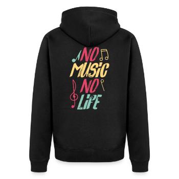 Pas de musique, pas de vie - Veste à capuche bio Premium Unisexe - noir - Dos - Nico (187cm)