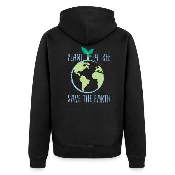 Plant a tree save the earth Climate change - Unisex Premium Organic Zip Hoodie - black - Back - Nico (187cm)