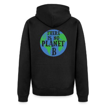 Il n’y a pas de planète B changement climatique cadeau - Veste à capuche bio Premium Unisexe - noir - Dos - Nico (187cm)